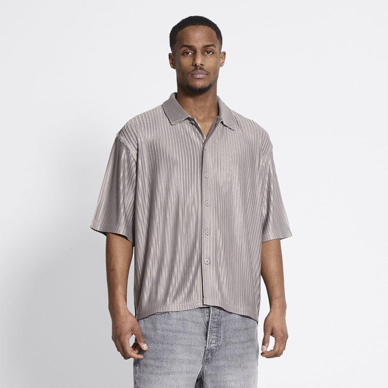 Short sleeve shirt "Smith pleated" Stone